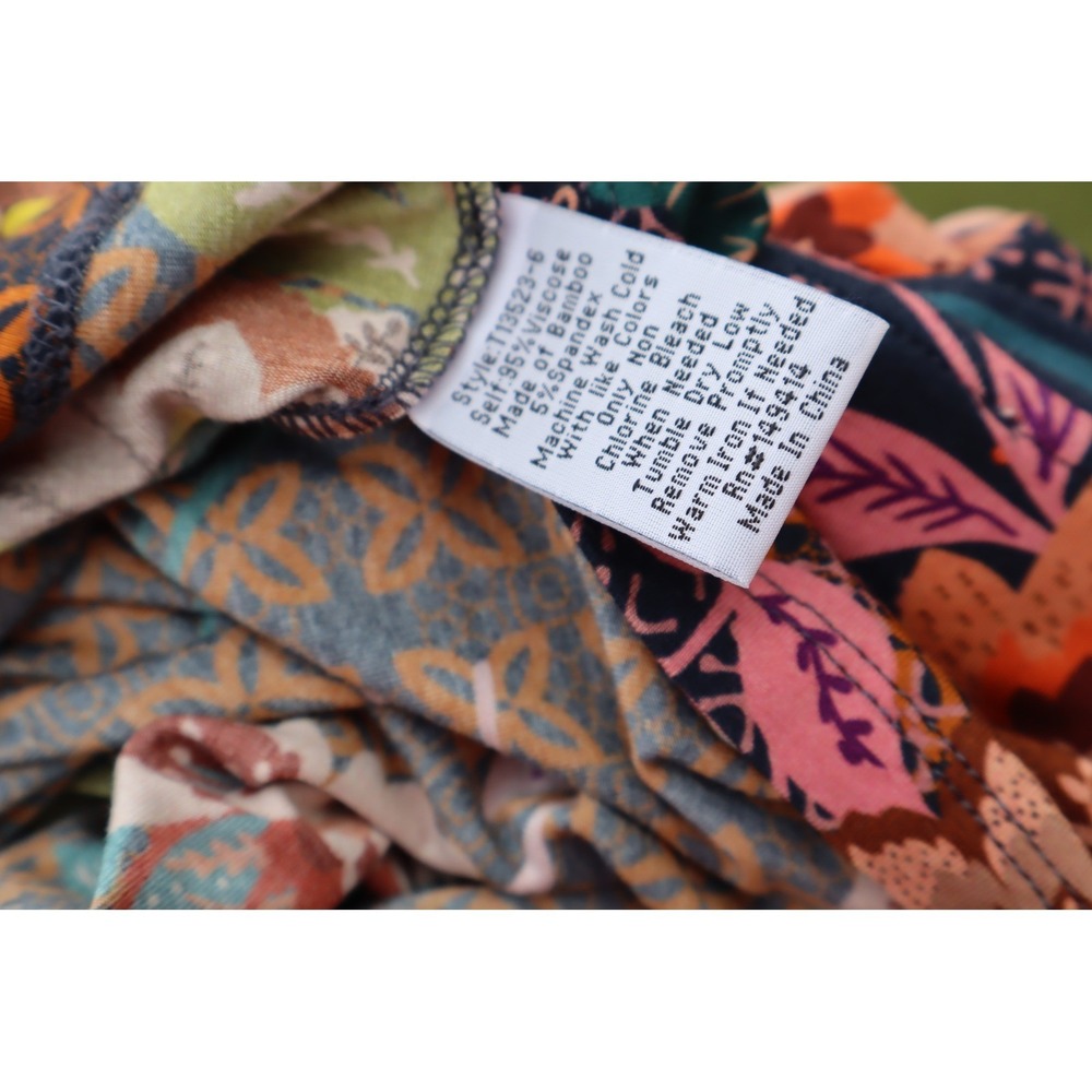 Johnny Was Womens Floral V-Neck Bamboo Long Sleeve Tunic Top Multi Color Small - Picture 4 of 10